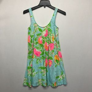Lilly Pulitzer Women Sleeveless Carmel Tank Dress Size XXS Fruits Floral M095 24